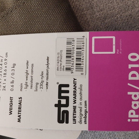 STM Cache IPad Netbook Tablet Shoulder Bag Olive Green - Picture 2 of 2